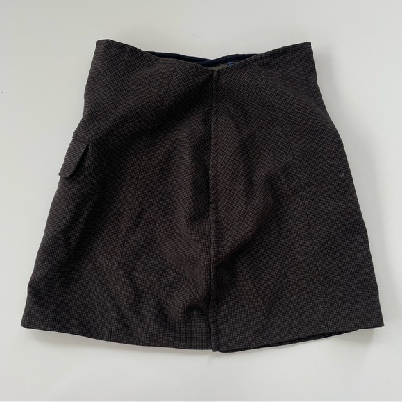 WEAR IT N SHARE IT Reworked Blazer Skirt Suit Brown Mini Plaid Oversized Size XS - Picture 7 of 12